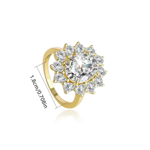 Models Full of Diamond Row Ring Niche High-level Europe and the - view 3