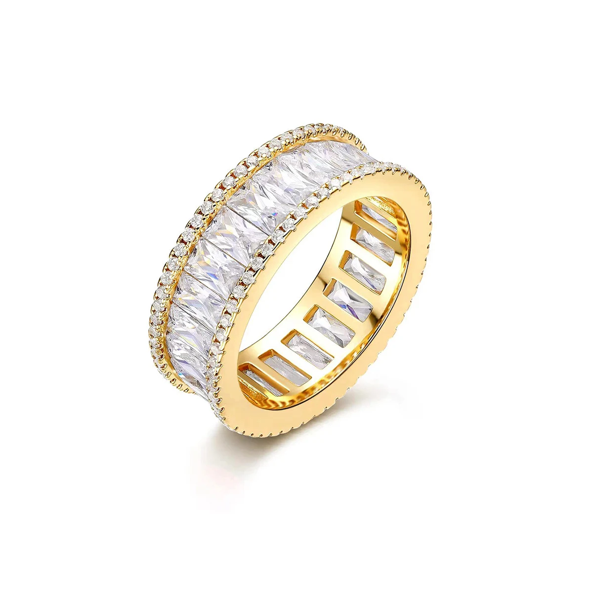 Models Full of Diamond Row Ring Niche Senior Europe and the made by BlueOne Jewelry