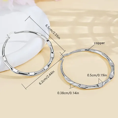 Fashion Embossed Earrings Korea Personalized Geometric Earrings Ear Jewelry - view 3