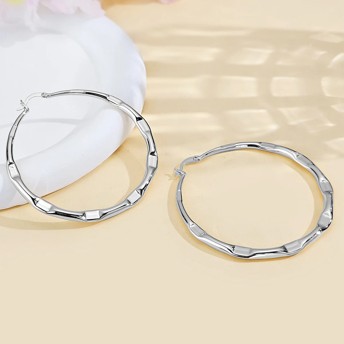 Fashion Embossed Earrings Korea Personalized Geometric Earrings Ear Jewelry made by BlueOne Jewelry