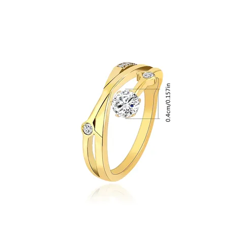 Japanese Light Luxury Gold-plated Women’s Ring Full of Diamonds Tree Branch - view 3