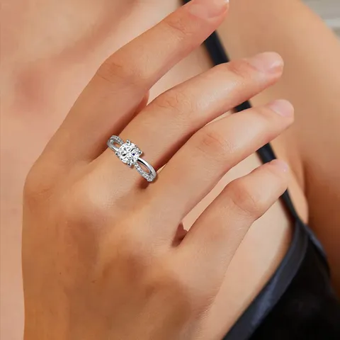 Four Claws Cross Ring Zircon Ring Eight Hearts and Eight Arrows - view 2
