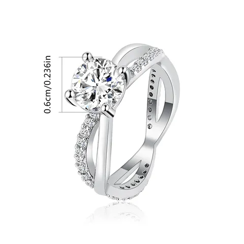 Four Claws Cross Ring Zircon Ring Eight Hearts and Eight Arrows - view 3