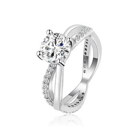 Four Claws Cross Ring Zircon Ring Eight Hearts and Eight Arrows - Plated Brass jewelry made by BlueOne Jewelry