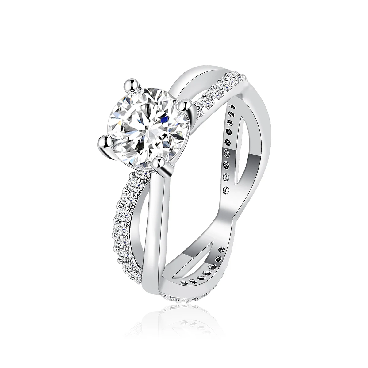 Four Claws Cross Ring Zircon Ring Eight Hearts and Eight Arrows made by BlueOne Jewelry