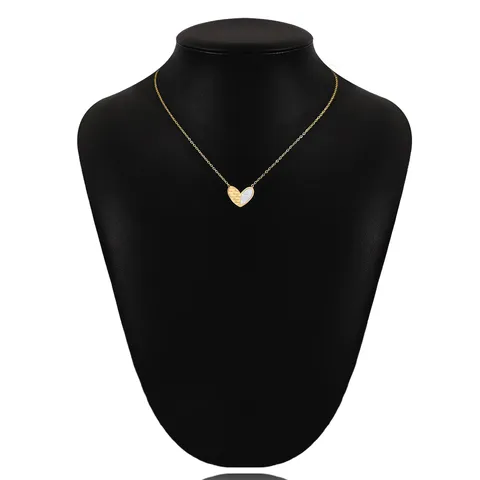French Light Luxury Love Necklace Female Niche Design Versatile Shell Inlaid Collarbone Chain - view 2