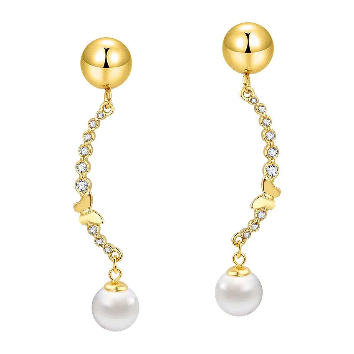 French Vintage Luxury Shi Family Pearl Stud Earrings for Women Elegant made by BlueOne Jewelry