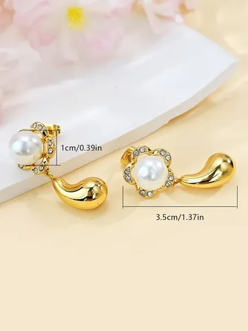 French Vintage Twisted Pearl Stud Earrings for Women Luxury-inspired Elegance Autumn/winter - view 3