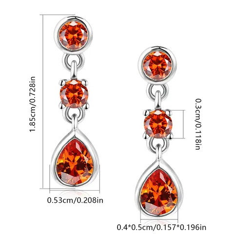 Full Diamonds European and American Earrings Multi-layer Geometric Earrings Female Alloy - view 3