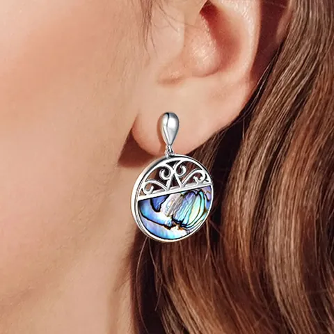 Geometric Natural Texture Abalone Shell Earrings Personalized Accessories Female Sources - view 2