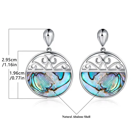 Geometric Natural Texture Abalone Shell Earrings Personalized Accessories Female Sources - view 3