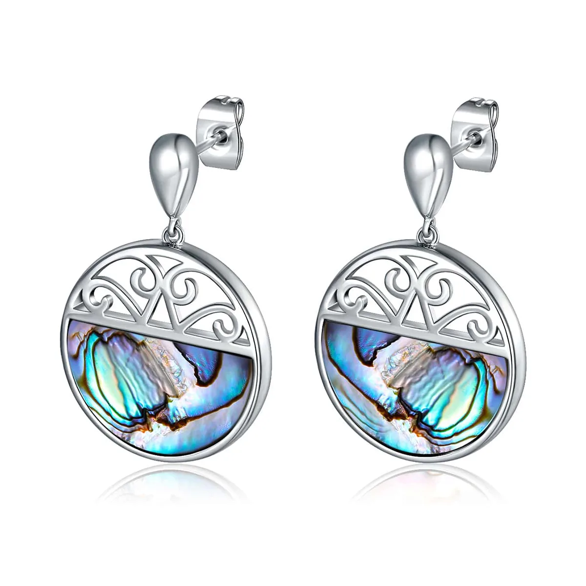 Geometric Natural Texture Abalone Shell Earrings Personalized Accessories Female Sources made by BlueOne Jewelry