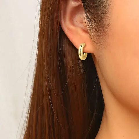 Global U-shaped Earrings Classic Minimalist Stainless Steel Earrings Luxurious and Sophisticated - view 2