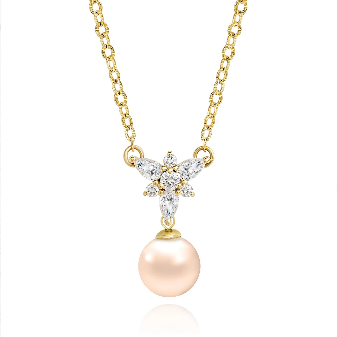 Goddess Pearl Pendant Necklace Women Light Luxury Drilling Premium Feeling Collarbone Chain made by BlueOne Jewelry