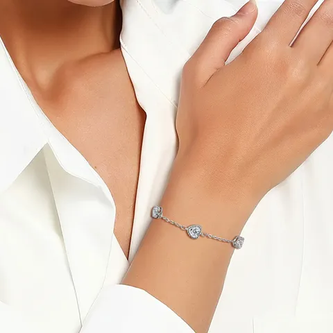 Goddess Sweet Love Heart Luxury Cubic Zircon Bracelet Hundred Jewelry - view 2