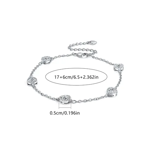Goddess Sweet Love Heart Luxury Cubic Zircon Bracelet Hundred Jewelry - view 3