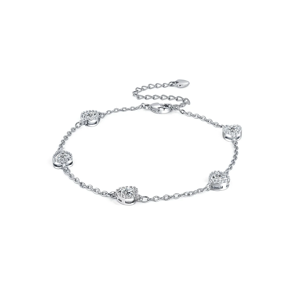Goddess Sweet Love Heart Luxury Cubic Zircon Bracelet Hundred Jewelry made by BlueOne Jewelry