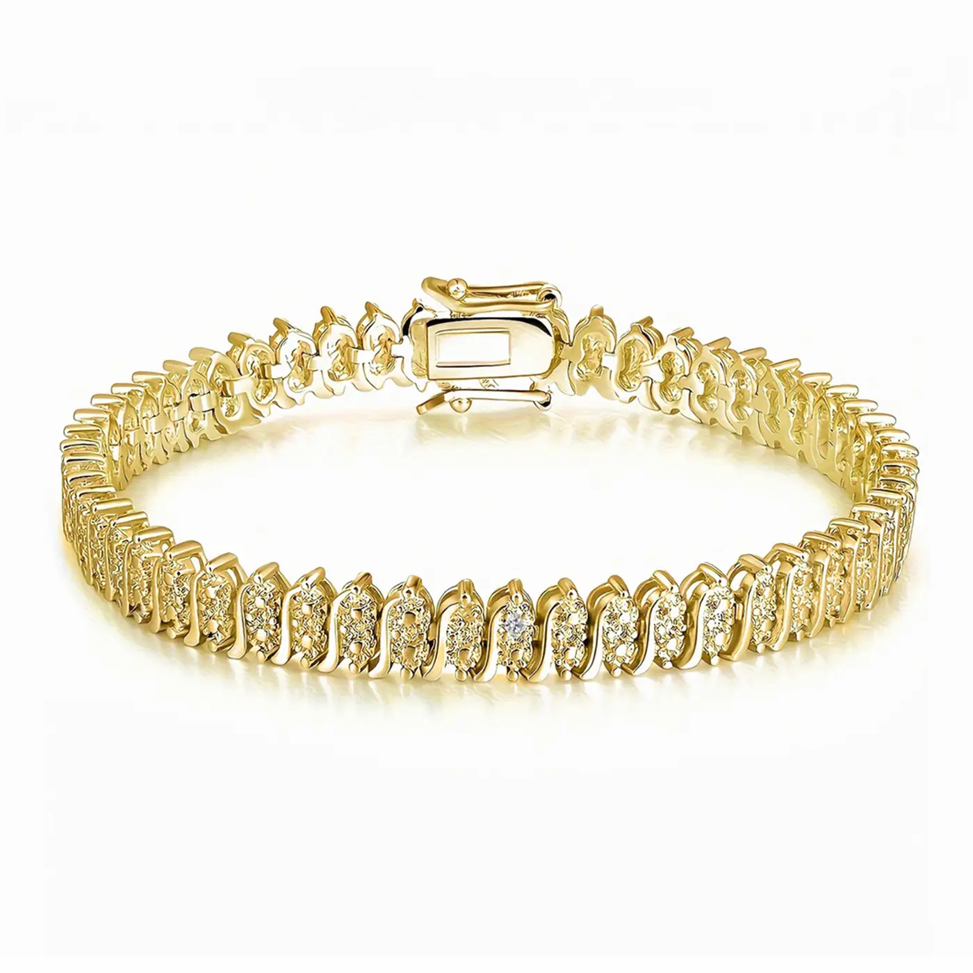 Gold with Zirconia Bracelet Female Light Luxury Retro Niche Design Senior made by BlueOne Jewelry