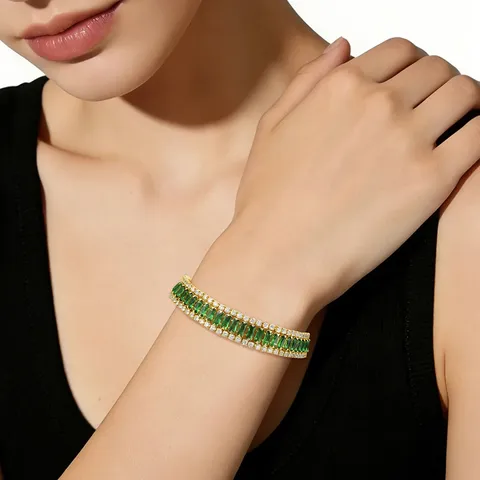 Gold Zircon Bracelet Stylish Exquisite Elegant Minimalist Versatile Niche Luxury Aesthetic - view 2