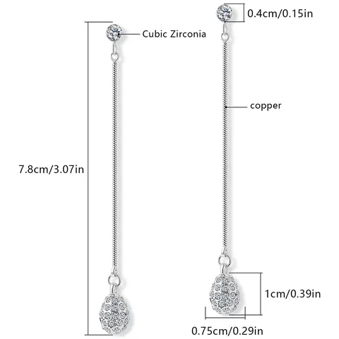 Golden Years 2025 Summer Personalized Cubic Zircon Earrings Long Drops Tassel - view 3