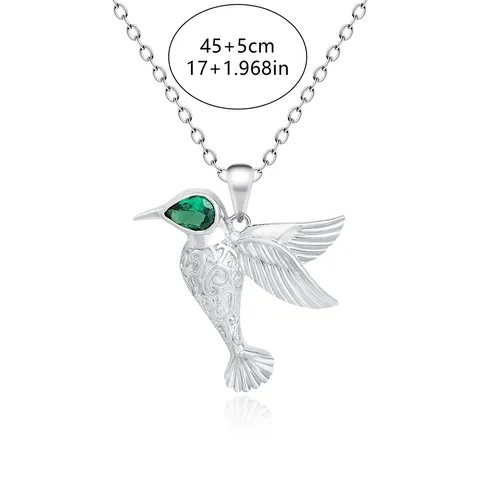 Green Zirconium Bird Pendant Women’s Light Luxury Niche Design Personalized Fashion Pendant Necklace - view 3