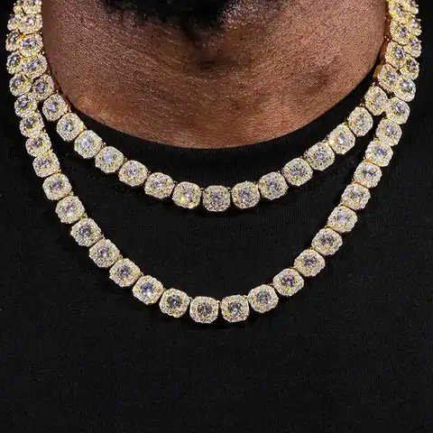 Hip Hop Jewelry Square Ice Candy Chain Zirconia Necklace Men’s Necklaces - view 2