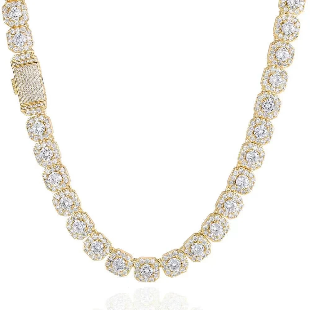 Hip Hop Jewelry Square Ice Candy Chain Zirconia Necklace Men’s Necklaces made by BlueOne Jewelry