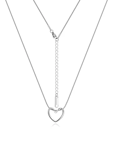 Hollowed Out Heart Necklace Female Ins Light Luxury Niche High-level Heart-shaped Collarbone Chain - Plated Brass jewelry made by BlueOne Jewelry