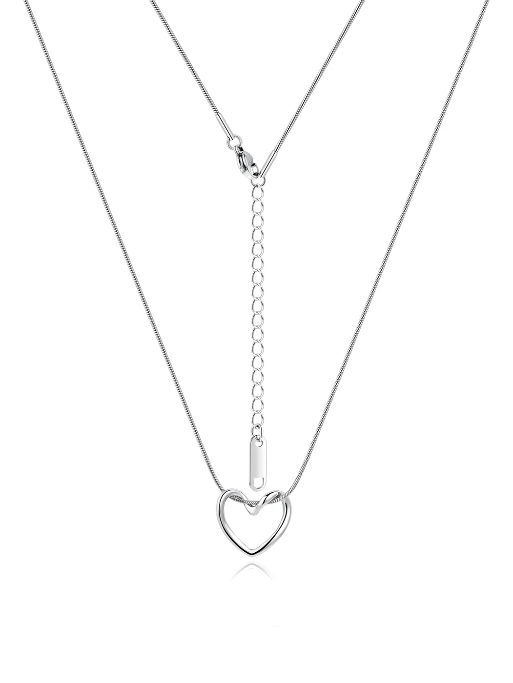 Hollowed Out Heart Necklace Female Ins Light Luxury Niche High-level Heart-shaped Collarbone Chain made by BlueOne Jewelry
