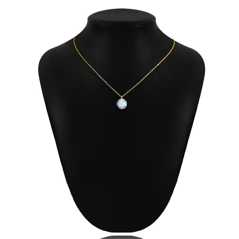 INS Simple Blue and White Opal Pendant Female Fashion Fire Fairy Pendant Necklace - view 2