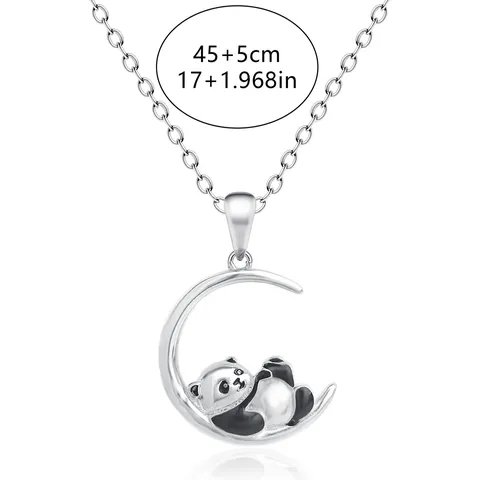 Jewelry Niche Design Moon Cute Panda Pendant Necklace for Women - view 3