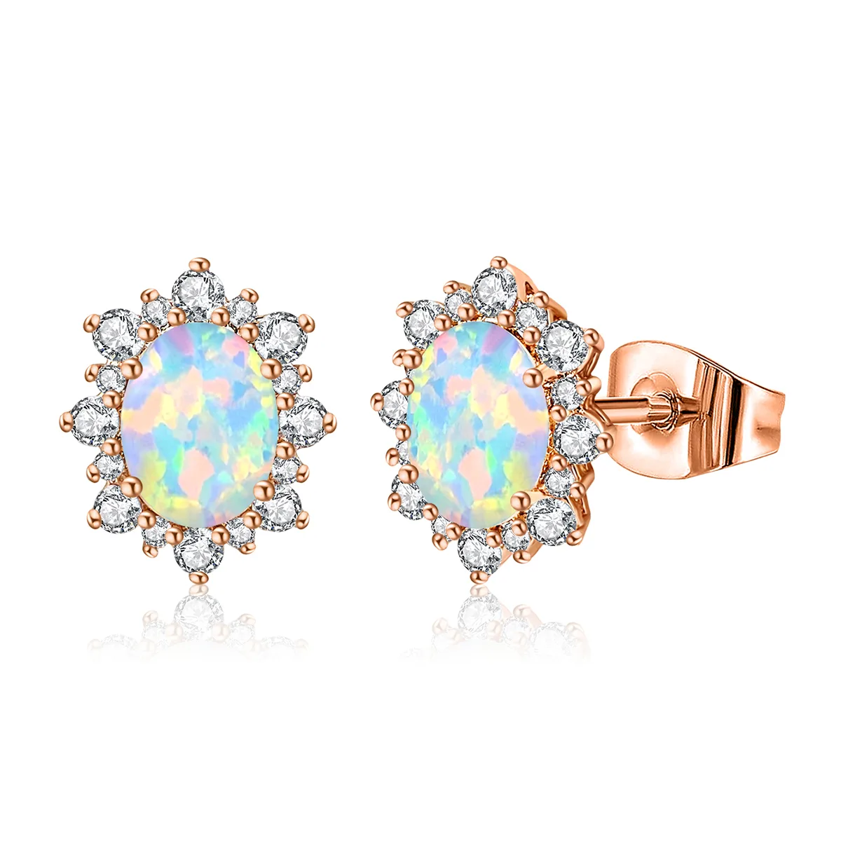 Jewelry Women’s Micro Zirconia Opal Earrings made by BlueOne Jewelry