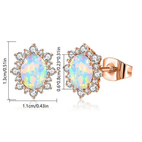 Jewelry Women’s Micro Zirconia Opal Earrings - view 3