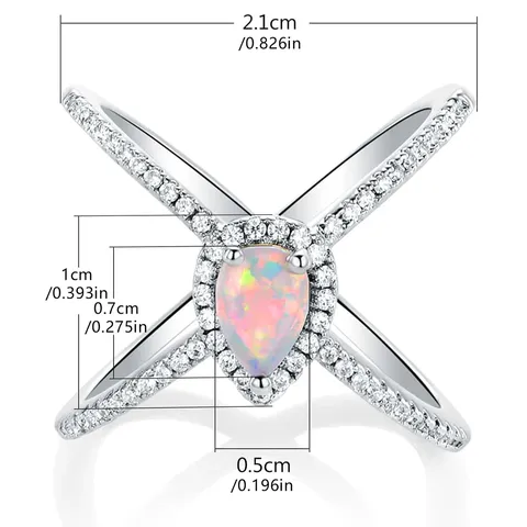 Teardrop Ring European and American Tear Drop Pear-shaped Ring - view 3