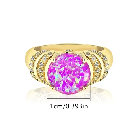 Opal Rings Designer Fashionable Temperament Luxury Opal Ring Wedding Ring Proposal - view 3