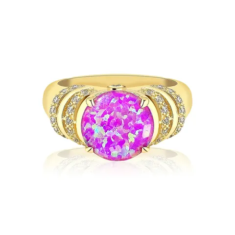 Opal Rings Designer Fashionable Temperament Luxury Opal Ring Wedding Ring Proposal - Plated Brass jewelry made by BlueOne Jewelry