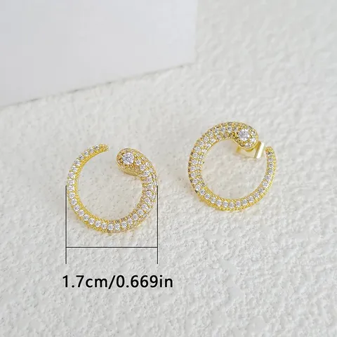 Ins Europe and the United States Earrings Personality Exaggerated C-shaped Earrings - view 3