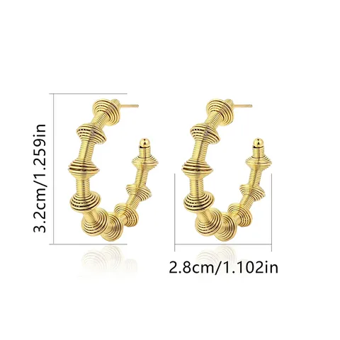 Ins Titanium Steel Hoop Earrings Retro French Court Style Earrings 2023 - view 3