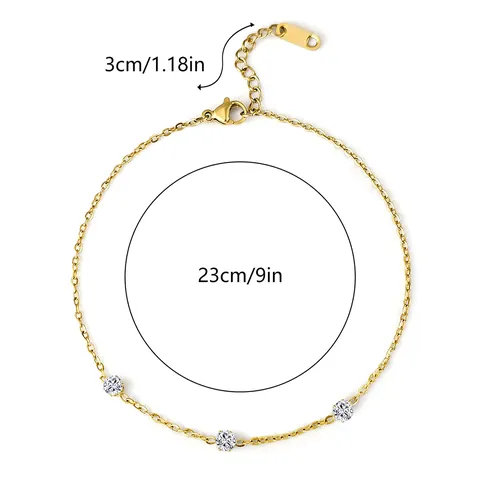 Niche Design Sense Diamond Anklet Light Luxury Temperament Simple - view 3