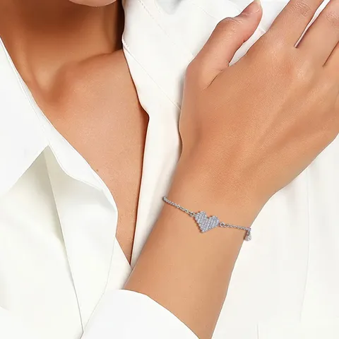 Japan and South Korea Personalized Full of Diamonds Love Bracelet Women’s - view 2