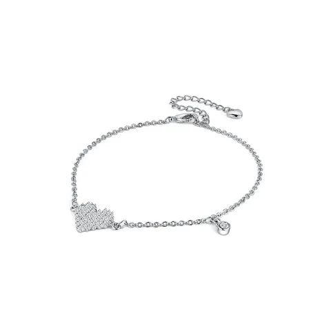 Japan and South Korea Personalized Full of Diamonds Love Bracelet Women’s - Plated Brass jewelry made by BlueOne Jewelry