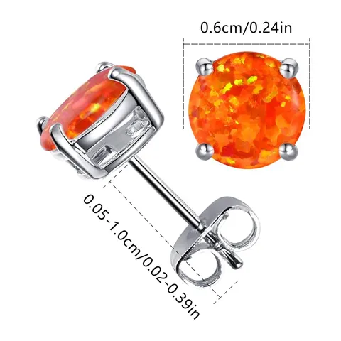 Opal Japan and South Korea Version of the Simple Temperament Personality Wild Stud Earrings - view 3
