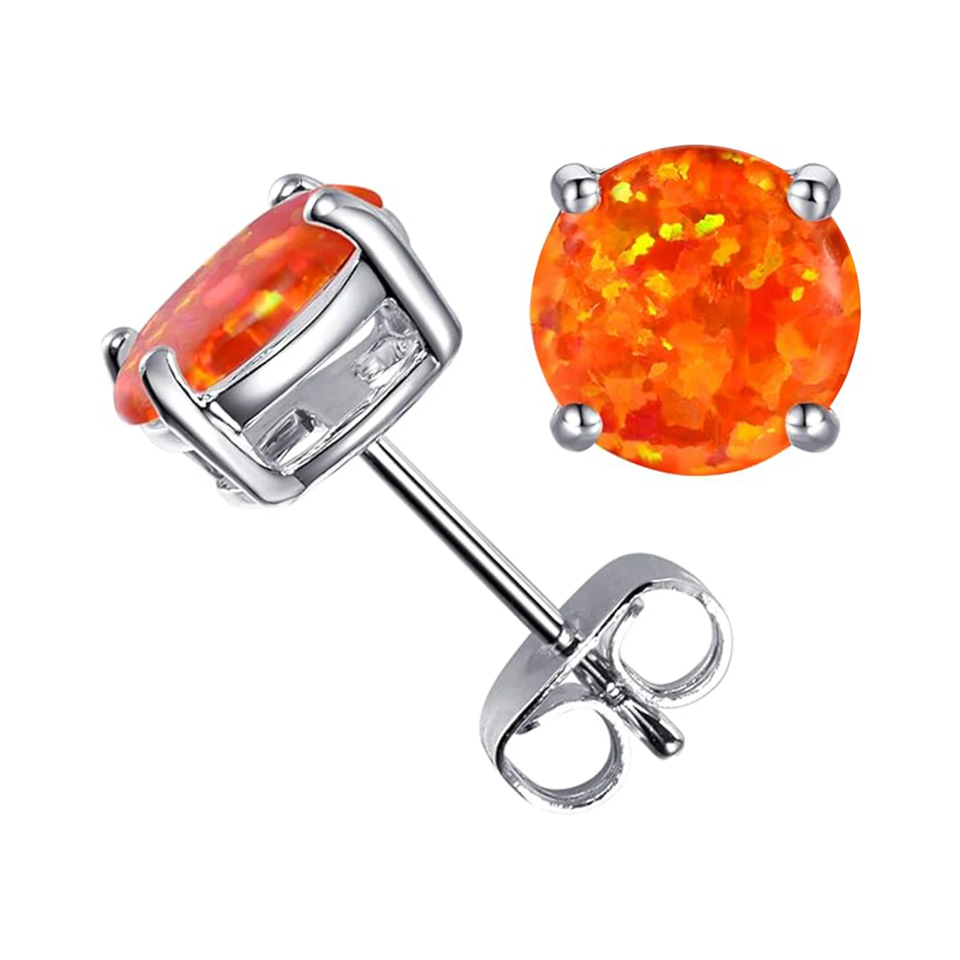 Opal Japan and South Korea Version of the Simple Temperament Personality Wild Stud Earrings made by BlueOne Jewelry