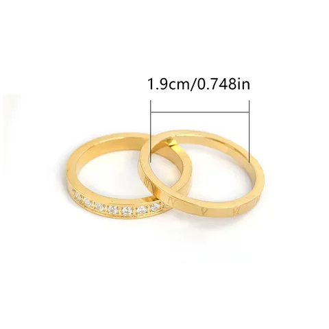 Jewelry Titanium Steel Ring Gold Fashion Engraved Finger Ring Stainless Steel - view 3