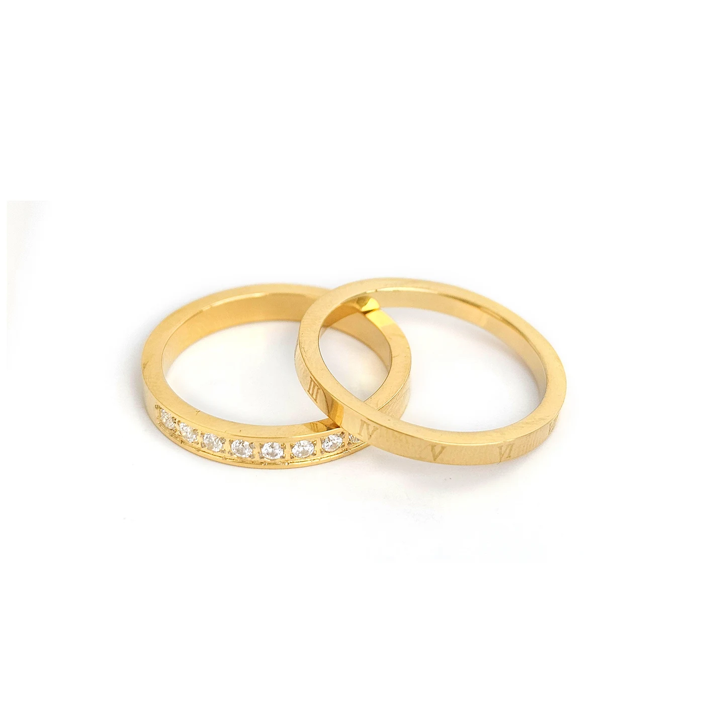 Jewelry Titanium Steel Ring Gold Fashion Engraved Finger Ring Stainless Steel made by BlueOne Jewelry