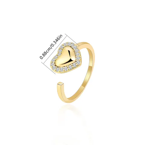 Korea Jewelry Women’s Ring Love Heart Open Ring - view 3