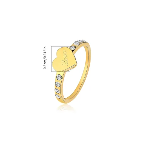 Korea Simple Style Personalized Heart-shaped Finger Ring Hand Jewelry Fashion Zircon - view 3