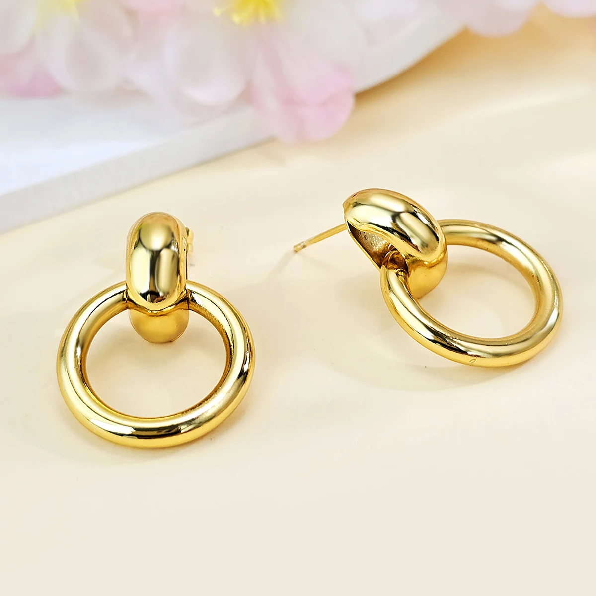 Korean Fashion Circular French Vintage-style Fashion Earrings & Studs for Women made by BlueOne Jewelry