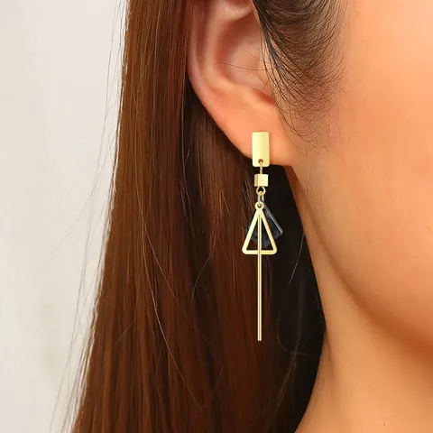 Korean Version Best-selling Internet-famous Earrings Acetate Sheet Tassel Geometric Stud Earrings - view 2