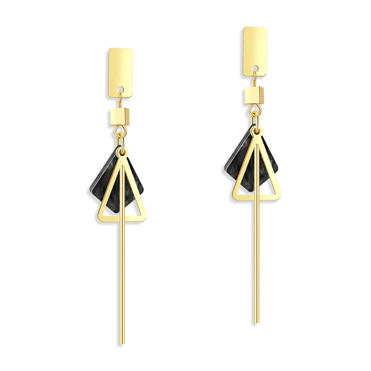 Korean Version Best-selling Internet-famous Earrings Acetate Sheet Tassel Geometric Stud Earrings made by BlueOne Jewelry